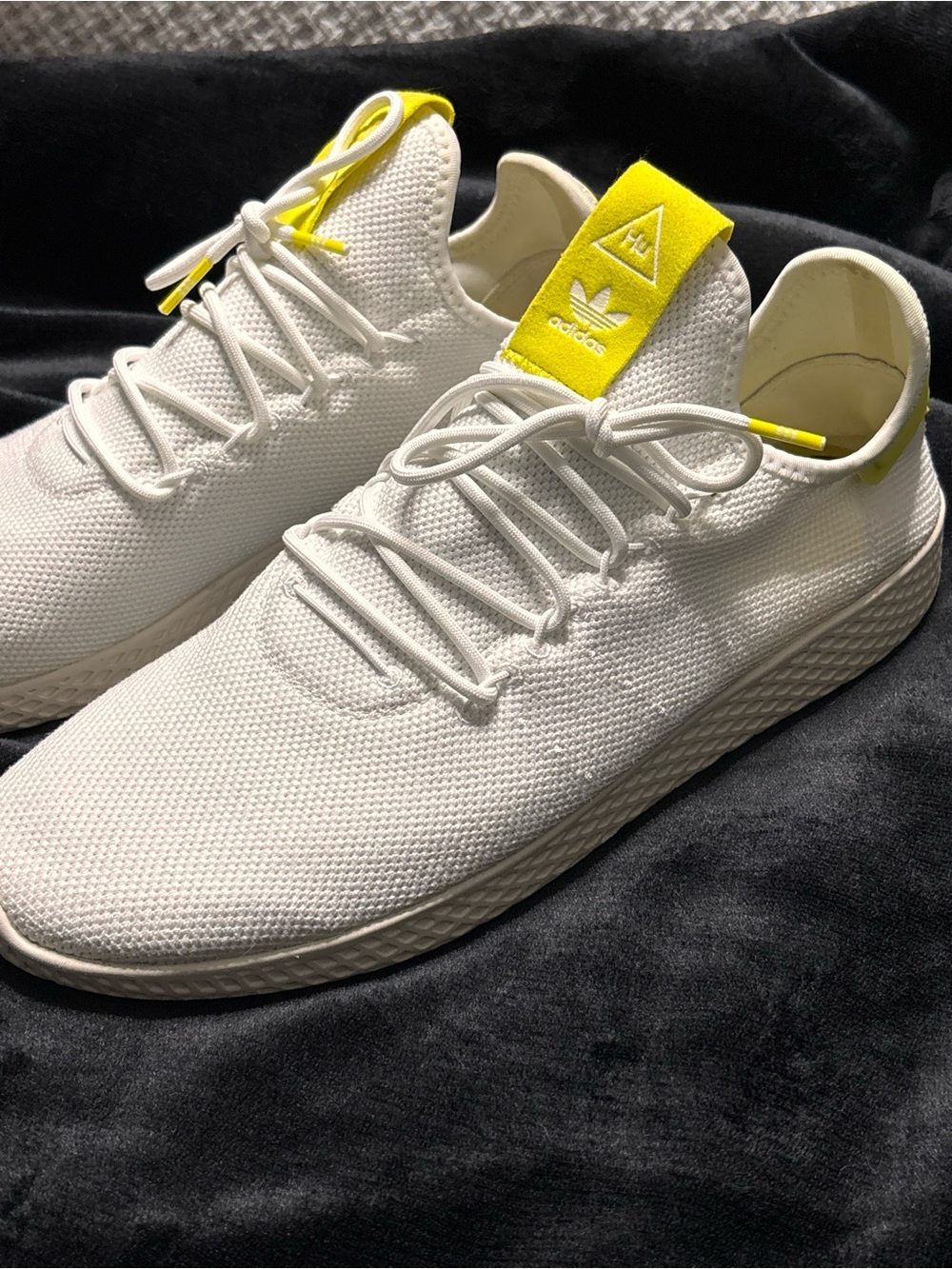 Adidas Pharrell Williams Tennis HU White Tactile Yellow DA9616 Men Size 13 US⁠